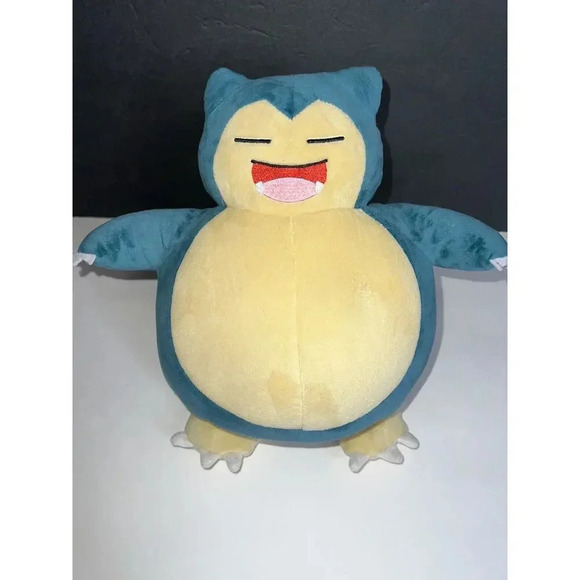 Pokemon Snooze Action Snorlax Large Plush 11 Inch 2020 Talking Sound Vibration - Picture 2 of 8